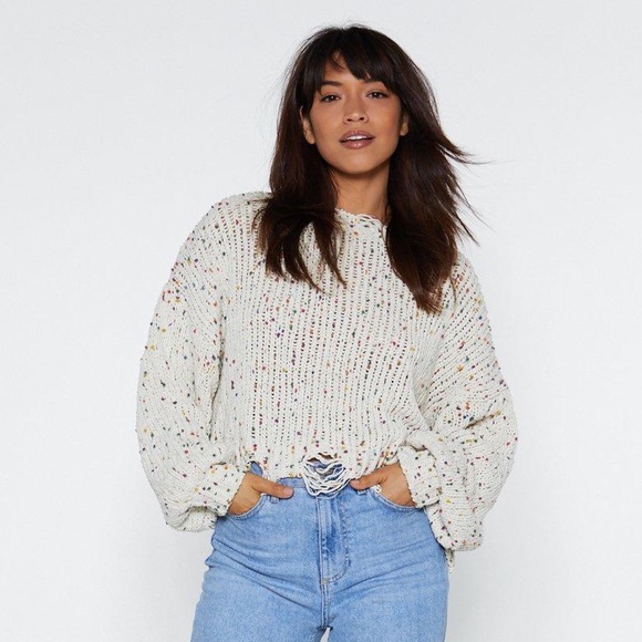 Nasty Gal Distressed Sweater - Picture 1 of 4